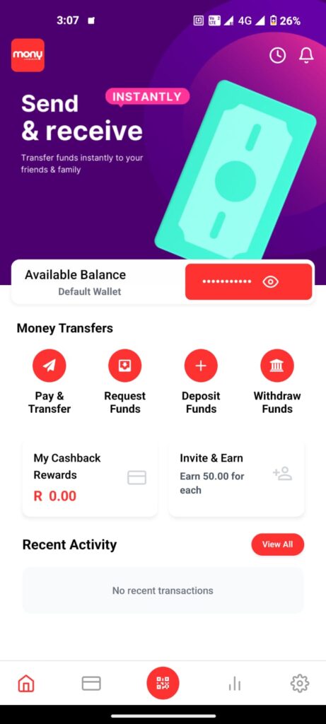 Mony app screen